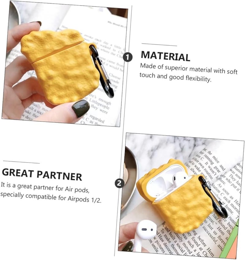 Balacoo Yellow Silicone Earphone Case Cover with Chain Portable and Flexible Design - Image 4